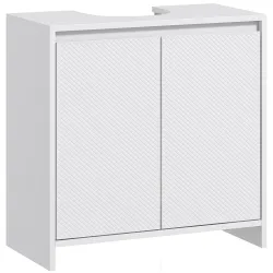 Mueble para Debajo del Lavabo Moderno con Estante Mueble Lavabo con Pie Anti-vuelco Carga 40 kg 60x30x60 cm Blanco - Ogal.Es