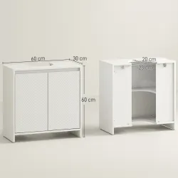 Mueble para Debajo del Lavabo Moderno con Estante Mueble Lavabo con Pie Anti-vuelco Carga 40 kg 60x30x60 cm Blanco - Ogal.Es