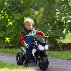 Moto Eléctrica Infantil con 3 Ruedas con Batería 6V Recargable Funciones de Música Bocina Faros 86x42x52 cm Negr... - Ogal.Es