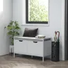 Banco Zapatero para Entrada Recibidor con Asiento Cojín Extraíble para 4 Pares de Zapatos 84x35x50 cm Blanco - Ogal.Es