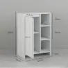 Armario de Baño con Estantes Abiertos Puerta y Estante Ajustable Antivuelco para Salón Dormitorio 53x30x80 cm Bl... - Ogal.Es
