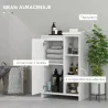 Armario de Baño con Estantes Abiertos Puerta y Estante Ajustable Antivuelco para Salón Dormitorio 53x30x80 cm Bl... - Ogal.Es