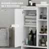 Armario de Baño con Estantes Abiertos Puerta y Estante Ajustable Antivuelco para Salón Dormitorio 53x30x80 cm Bl... - Ogal.Es