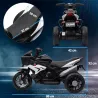 Moto Eléctrica Infantil con Luces Bocina Música Neumáticos Anchos Moto para Niños con Velocidad 3 km/h Negro - Ogal.Es