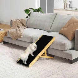 Rampa para Mascotas de Madera con Altura Ajustable en 4 Niveles para Perros Pequeños y Medianos 83,5x35x47,5 cm ... - Ogal.Es