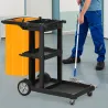 Carro de Limpieza con Bolsa con Ruedas y 3 Estantes Carro para Limpieza para Hotel 121x50,5x96,5 cm Negro y Amar... - Ogal.Es