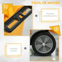 Carro de Limpieza con Bolsa con Ruedas y 3 Estantes Carro para Limpieza para Hotel 121x50,5x96,5 cm Negro y Amar... - Ogal.Es