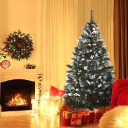 Árbol de Navidad Artificial 150 cm con 378 Ramas 41 Decoraciones Soporte de Acero Base Plegable y Desmontable Verde - Ogal.Es