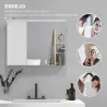 Armario con Espejo para Baño con Estante Ajustable Mueble para Baño Estilo Moderno 65x15x49 cm Blanco - Ogal.Es
