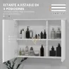 Armario con Espejo para Baño con Estante Ajustable Mueble para Baño Estilo Moderno 65x15x49 cm Blanco - Ogal.Es