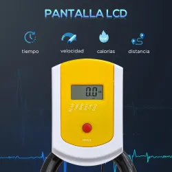 Bici Estática Bicicleta de Fitness con Resistencia Regulable Pantalla LCD Ruedas Manillar y Asiento Ajustable Am... - Ogal.Es