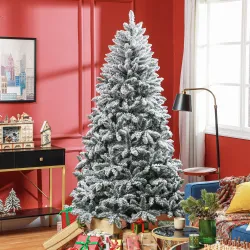 Árbol de Navidad Artificial Nevado 210 cm con 1021 Ramas y Soporte de Metal Árbol Navideño Nevado para Interior ... - Ogal.Es
