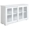 Aparador de Cocina Moderno Mueble Auxiliar con 2 Puertas Corredizas de Vidrio y Estante Ajustable 107x33x62,5 cm... - Ogal.Es