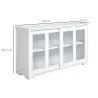 Aparador de Cocina Moderno Mueble Auxiliar con 2 Puertas Corredizas de Vidrio y Estante Ajustable 107x33x62,5 cm... - Ogal.Es