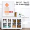 Aparador de Cocina Moderno Mueble Auxiliar con 2 Puertas Corredizas de Vidrio y Estante Ajustable 107x33x62,5 cm... - Ogal.Es