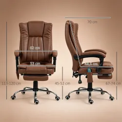 Silla de Oficina con 6 Puntos de Masaje Ajustable con Función Calefacción Reposapiés Retráctil y Control Remoto ... - Ogal.Es