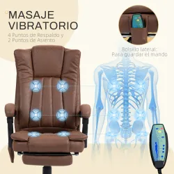 Silla de Oficina con 6 Puntos de Masaje Ajustable con Función Calefacción Reposapiés Retráctil y Control Remoto ... - Ogal.Es