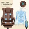Silla de Oficina con 6 Puntos de Masaje Ajustable con Función Calefacción Reposapiés Retráctil y Control Remoto ... - Ogal.Es