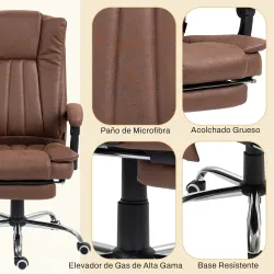 Silla de Oficina con 6 Puntos de Masaje Ajustable con Función Calefacción Reposapiés Retráctil y Control Remoto ... - Ogal.Es