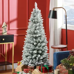 Árbol de Navidad Artificial Nevado 150 cm con 317 Ramas y Soporte de Metal Árbol de Navideño para Salón Interior... - Ogal.Es