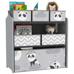 Organizador de Juguetes para Niños Estantería para Juguetes con 6 Cajas de Tela no Tejida Extraíbles 63x30x66 cm... - Ogal.Es