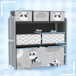 Organizador de Juguetes para Niños Estantería para Juguetes con 6 Cajas de Tela no Tejida Extraíbles 63x30x66 cm... - Ogal.Es