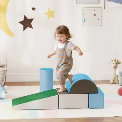 Juego de 5 Bloques de Espuma para Niños Bloques de Construcción Figuras de Construcción Multicolor - Ogal.Es