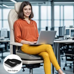 Cojín de Asiento de Espuma Viscoelástica con Base Antideslizante para Silla de Comedor Silla de Ruedas Negro - Ogal.Es