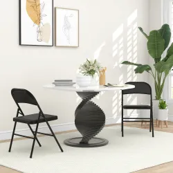 Juego de 2 Sillas Abatibles con Respaldo y Estructura de Acero para Oficina Estudio 45x46x78 cm Negro - Ogal.Es