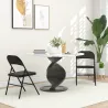 Juego de 2 Sillas Abatibles con Respaldo y Estructura de Acero para Oficina Estudio 45x46x78 cm Negro - Ogal.Es