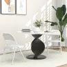 Juego de 2 Sillas Abatibles con Respaldo y Estructura de Acero para Oficina Estudio 45x46x78 cm Blanco - Ogal.Es