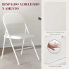 Juego de 2 Sillas Abatibles con Respaldo y Estructura de Acero para Oficina Estudio 45x46x78 cm Blanco - Ogal.Es