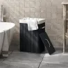Cesto para la Ropa Sucia Plegable con Tapa Cubo para la Colada Rectangular con Asas 40x30x60 cm Negro - Ogal.Es