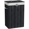 Cesto para la Ropa Sucia Plegable con Tapa Cubo para la Colada Rectangular con Asas 40x30x60 cm Negro - Ogal.Es