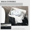 Cesto para la Ropa Sucia Plegable con Tapa Cubo para la Colada Rectangular con Asas 40x30x60 cm Negro - Ogal.Es