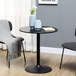 Mesa de Comedor Redonda Mesa de Cocina para 2 Personas con Base de Acero y Almohadillas Antideslizantes Ø70x75 c... - Ogal.Es
