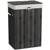 Cesto para la Ropa Sucia Plegable con Tapa Cubo para la Colada Rectangular con Asas 40x30x60 cm Gris Oscuro - Ogal.Es