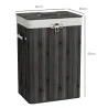 Cesto para la Ropa Sucia Plegable con Tapa Cubo para la Colada Rectangular con Asas 40x30x60 cm Gris Oscuro - Ogal.Es