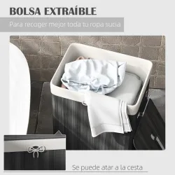 Cesto para la Ropa Sucia Plegable con Tapa Cubo para la Colada Rectangular con Asas 40x30x60 cm Gris Oscuro - Ogal.Es