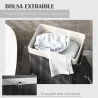 Cesto para la Ropa Sucia Plegable con Tapa Cubo para la Colada Rectangular con Asas 40x30x60 cm Gris Oscuro - Ogal.Es