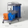 Carro de Limpieza con Bolsa de Basura Cubos de Fregar de 18L Escurridor de Prensa Estantes 111x63,3x103 cm Multi... - Ogal.Es