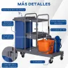 Carro de Limpieza con Bolsa de Basura Cubos de Fregar de 18L Escurridor de Prensa Estantes 111x63,3x103 cm Multi... - Ogal.Es