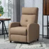 Sillón Reclinable Manual Sofá Individual con Reclinación hasta 155º Carga 150 kg Marrón - Ogal.Es