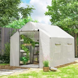 Invernadero de Túnel 2x3x2 m con 4 Ventanas de Malla y Puerta con Cremallera Invernadero de Huerto para Jardín B... - Ogal.Es