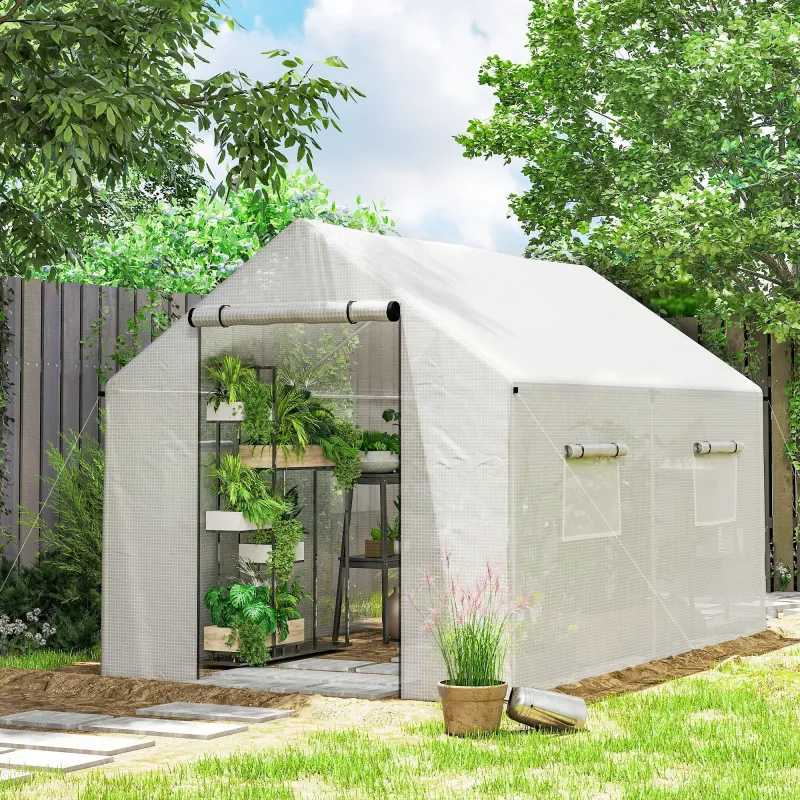 Invernadero de Túnel 2x3x2 m con 4 Ventanas de Malla y Puerta con Cremallera Invernadero de Huerto para Jardín B... - Ogal.Es