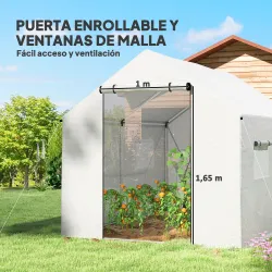 Invernadero de Túnel 2x3x2 m con 4 Ventanas de Malla y Puerta con Cremallera Invernadero de Huerto para Jardín B... - Ogal.Es