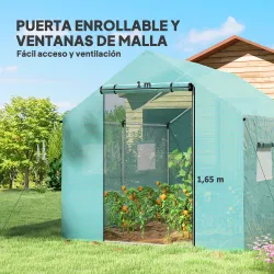 Invernadero de Túnel 2x3x2 m con 4 Ventanas de Malla y Puerta con Cremallera Invernadero de Huerto para Jardín V... - Ogal.Es