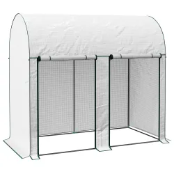 Invernadero de Exterior con Doble Puerta con Cremallera y Cubierta de PE para Cultivar Plantas 200x100x178 cm Bl... - Ogal.Es