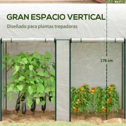 Invernadero de Exterior con Doble Puerta con Cremallera y Cubierta de PE para Cultivar Plantas 200x100x178 cm Bl... - Ogal.Es