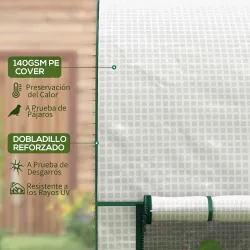 Invernadero de Exterior con Doble Puerta con Cremallera y Cubierta de PE para Cultivar Plantas 200x100x178 cm Bl... - Ogal.Es